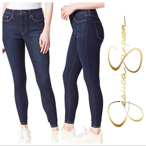 NEW! NWT JESSICA SIMPSON Women Ladies High Rise Skinny Jean in Blue Rocky - Picture 1 of 13